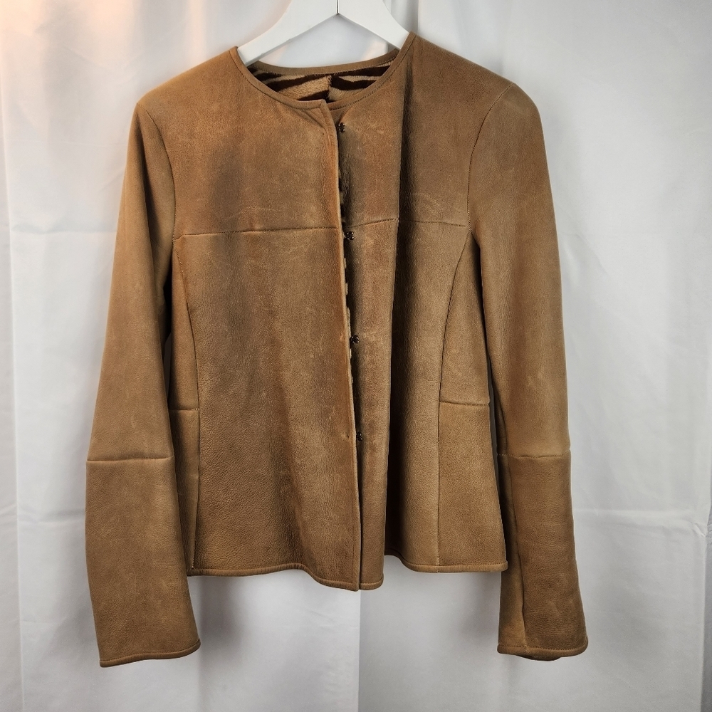 MaxMara reversible leather/fur jacket size M(estimated) in EUC